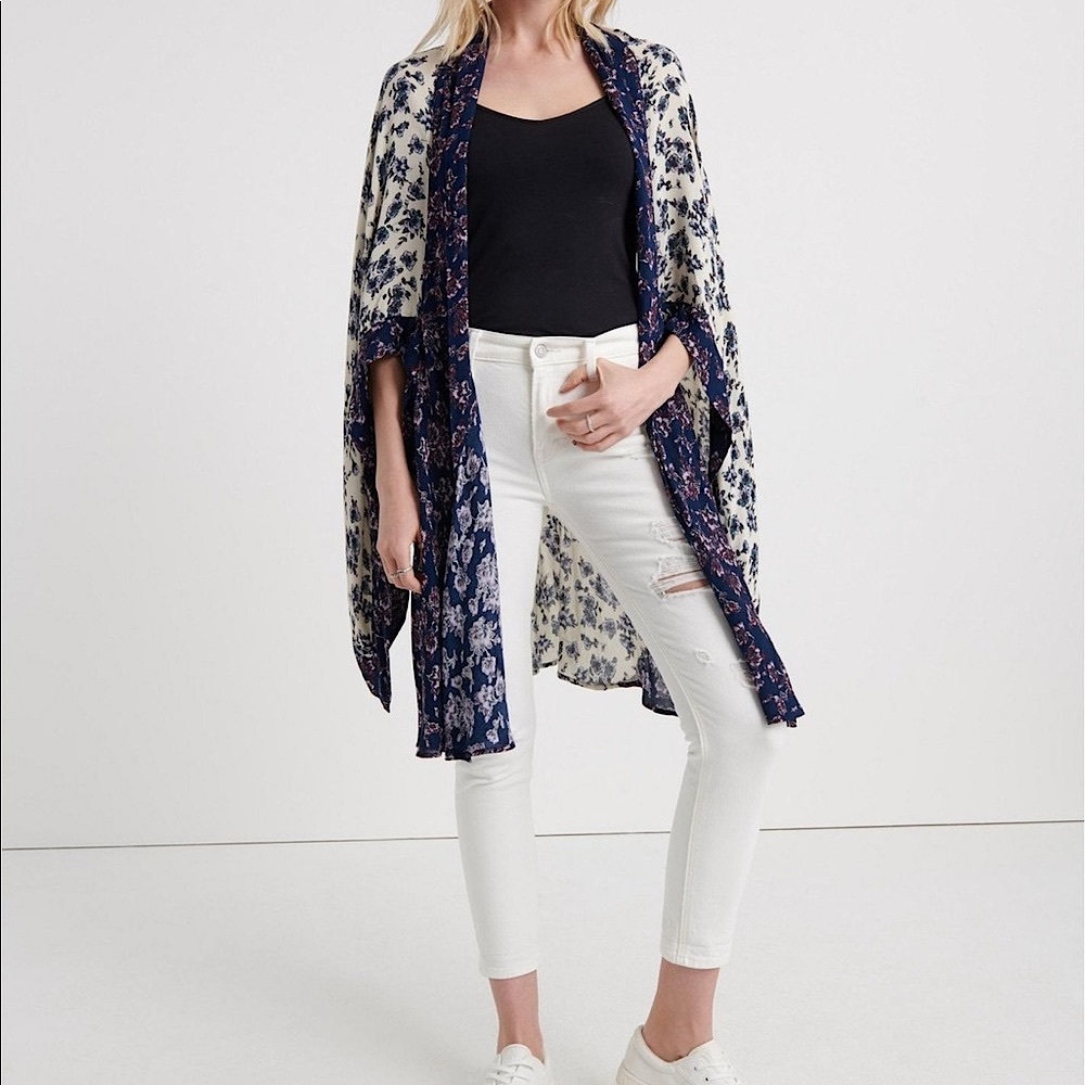 Lucky Brand Floral Blocked Kimono